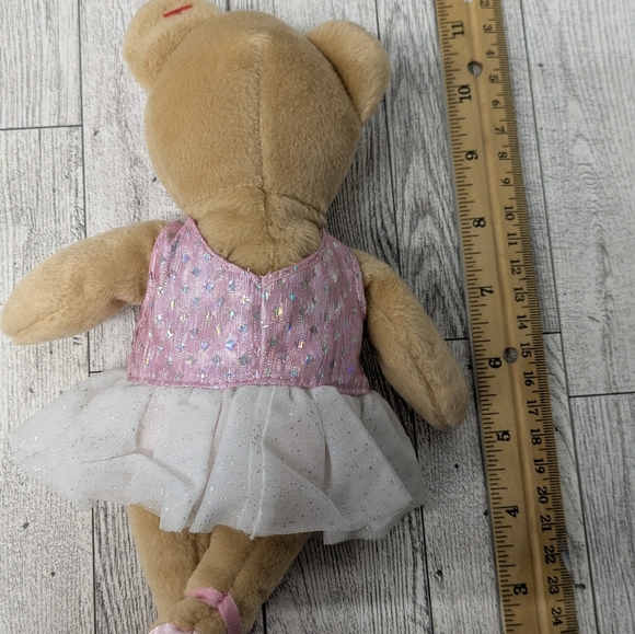 Ty Tan and Pink Stuffed Bear with Dress - Picture 4 of 5